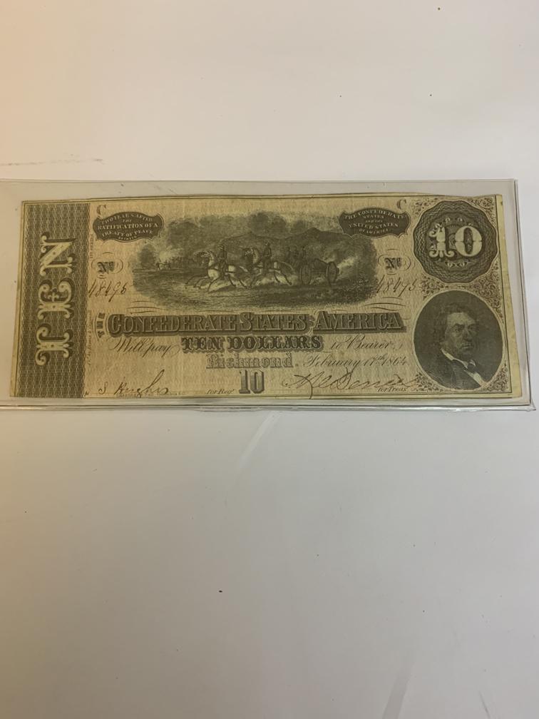 Confederate States of America $10: Confederate States of America $10
