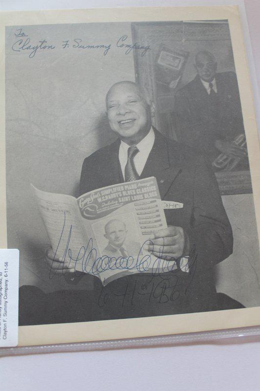 8x10 promo photo of WC Handy autographed promoting: 8x10 promo photo of WC Handy autographed promoting Handy's sheet music