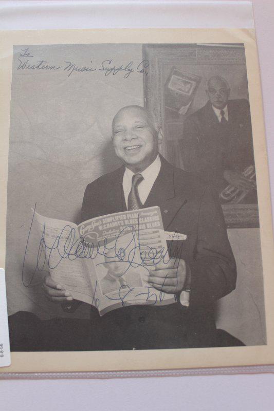 8x10 promo photo of WC Handy autographed promoting: 8x10 promo photo of WC Handy autographed promoting Handy's sheet music