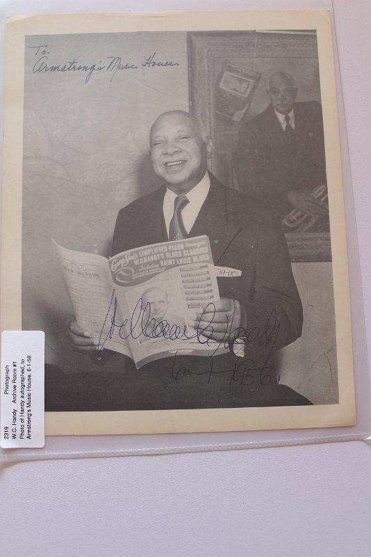 8x10 promo photo of WC Handy autographed promoting: 8x10 promo photo of WC Handy autographed promoting Handy's sheet music