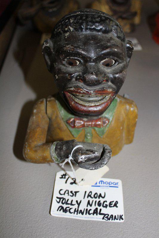 Cast aluminum Jolly Nigger bank: Cast aluminum Jolly Nigger bank