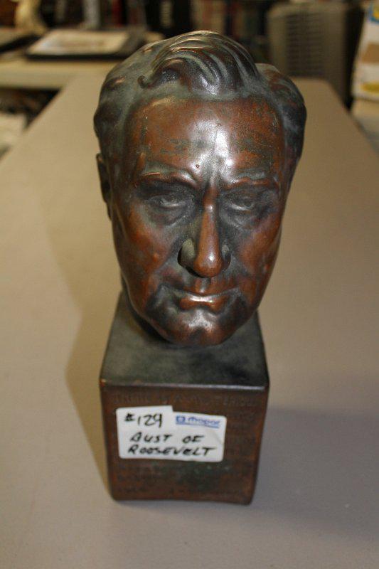 Bust of FDR metal over plaster of Paris: Bust of FDR metal over plaster of Paris
