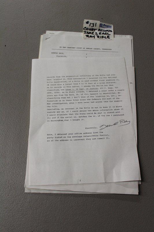Lot of court records and letters signed by James Earl: Lot of court records and letters signed by James Earl Ray (7 documents)