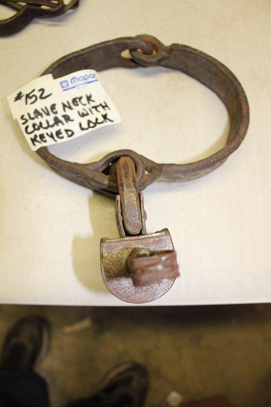Iron slave neck collar with lock & key early 18th to: Iron slave neck collar with lock & key early 18th to 19th century