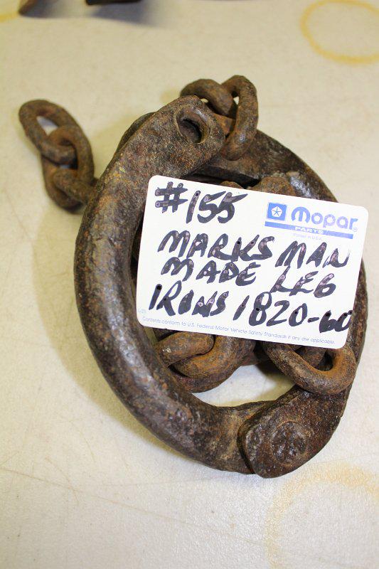 Blacksmith made slave leg irons with chain 1820-1860: Blacksmith made slave leg irons with chain 1820-1860