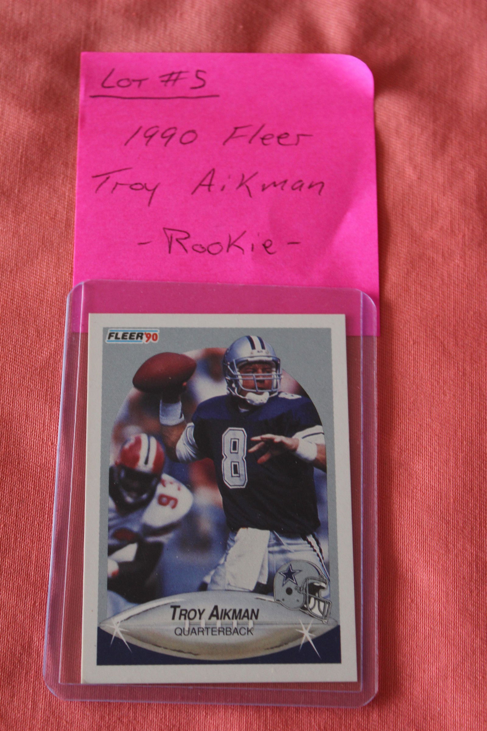 1990 Fleer Troy Aikman rookie card #384 (1 of 2)