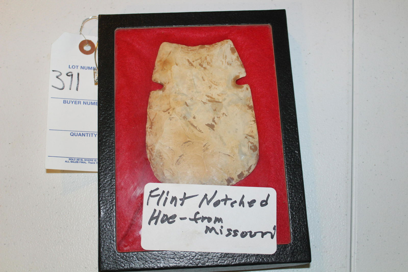 Notched flint hoe: Notched flint hoe from Missouri