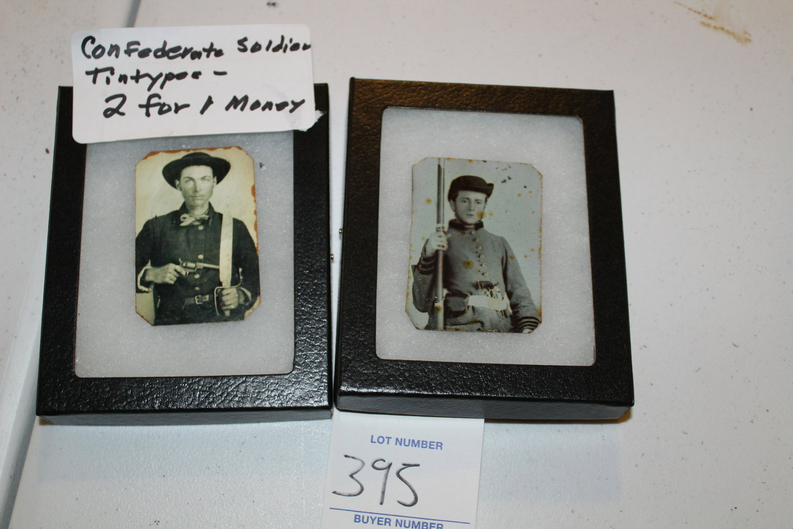 Tintype COPY of 2 Confederate soldier tintypes: Lot of 2 tintype COPIES of Confederate soldier tintypes