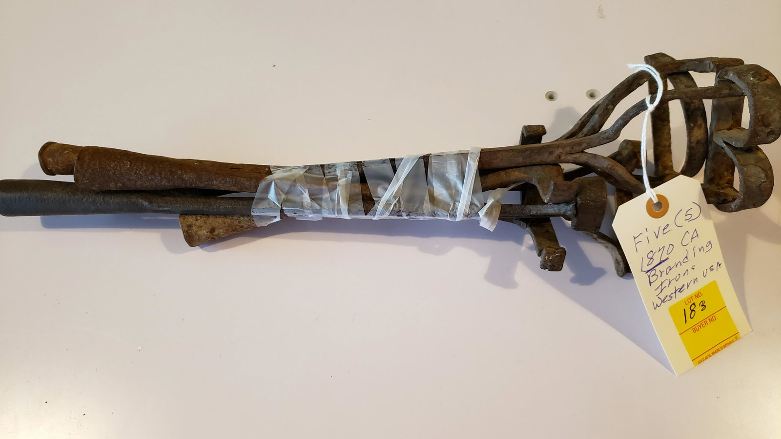 Five ca. 1870 branding irons: Five ca. 1870 branding irons