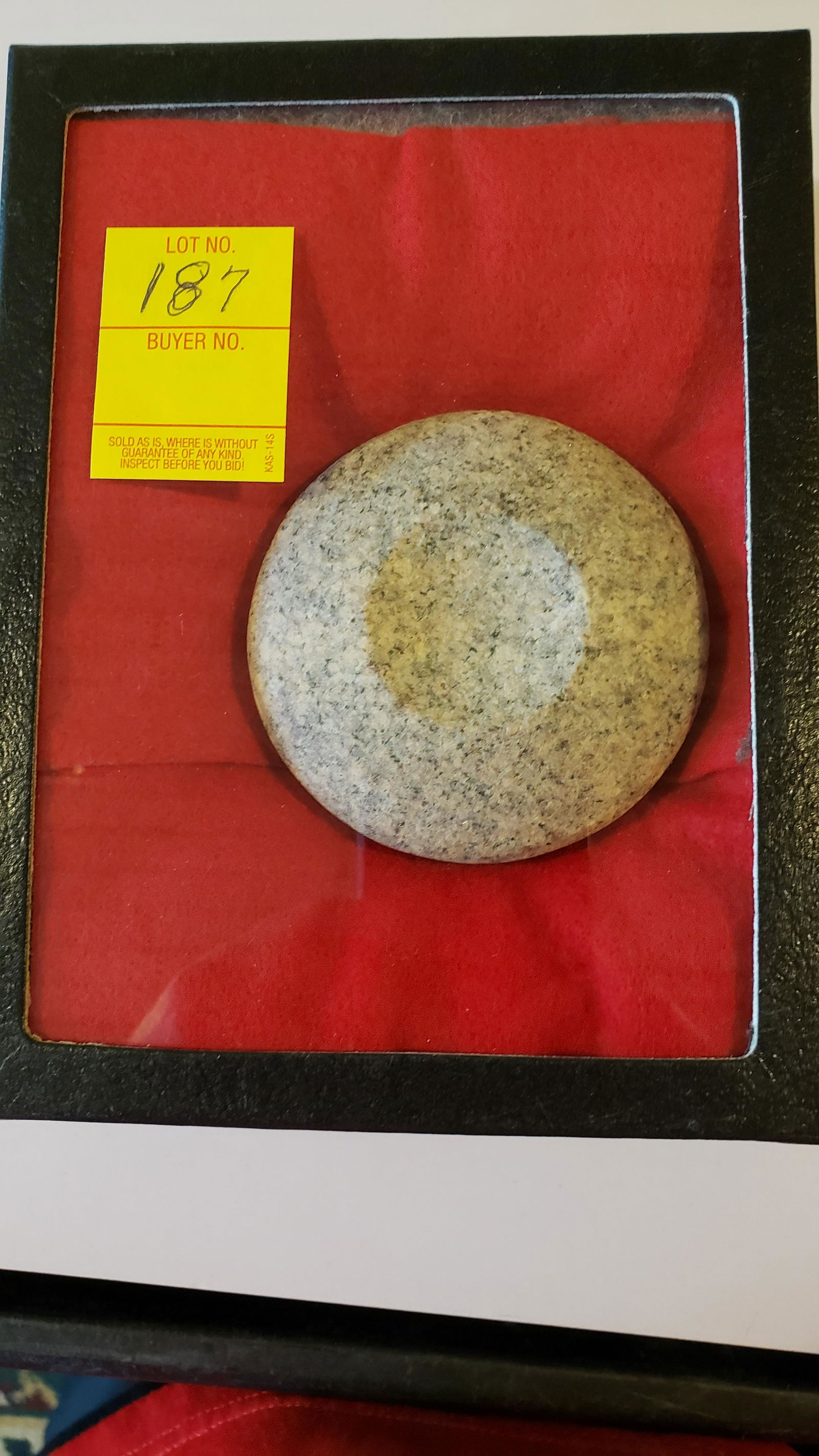 Granite discoidal game stone: Granite discoidal game stone, MO
