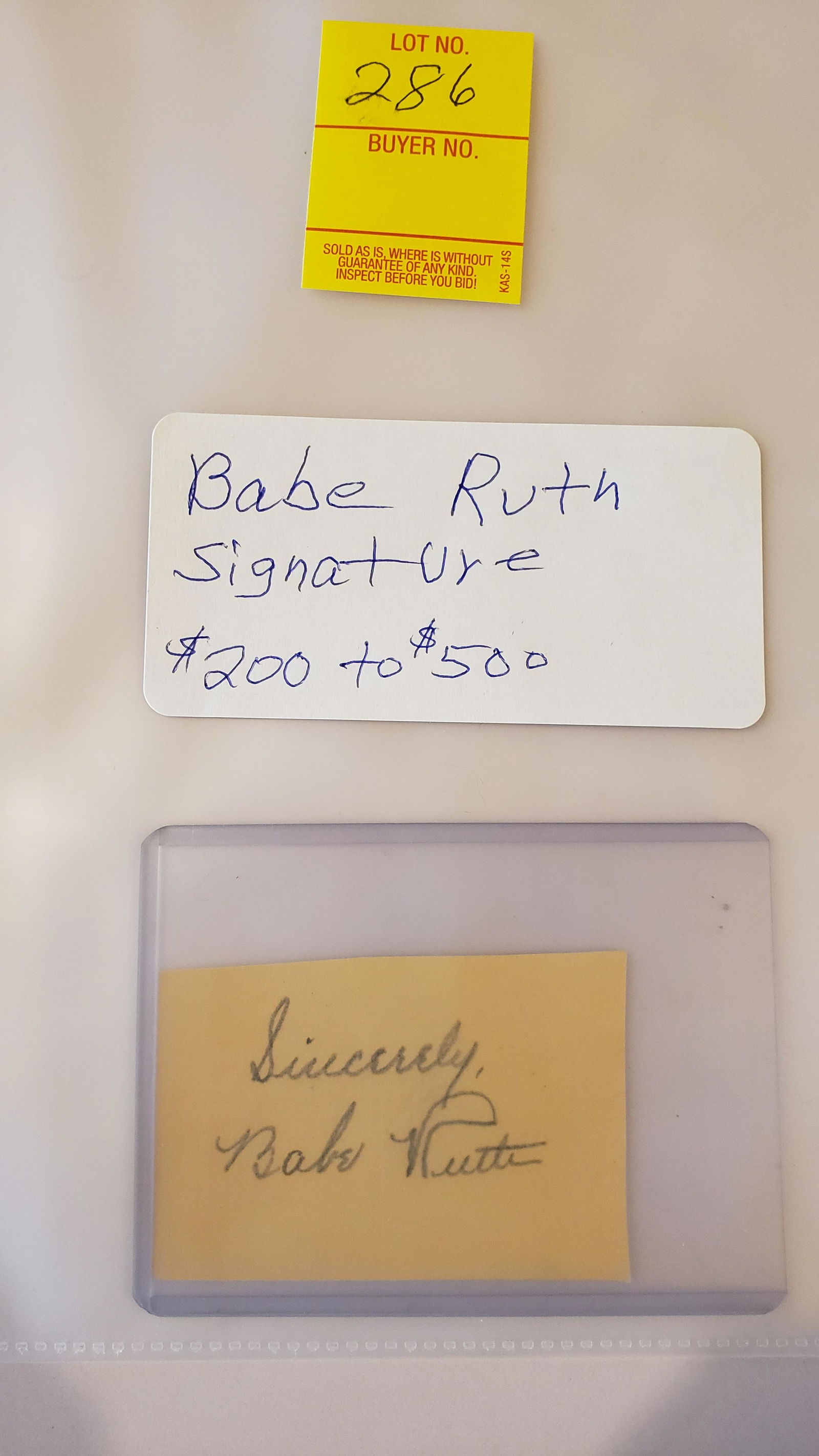 Babe Ruth signature: Babe Ruth signature