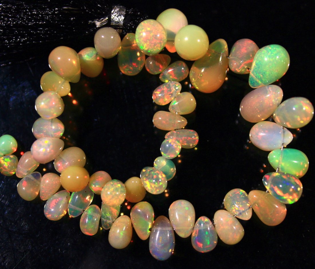 Ethiopian Welo Opal - Rare Pear Drop Strand (1 of 9)