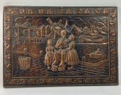 Copper Plaque Signed Holland Figurial picture (1 of 4)