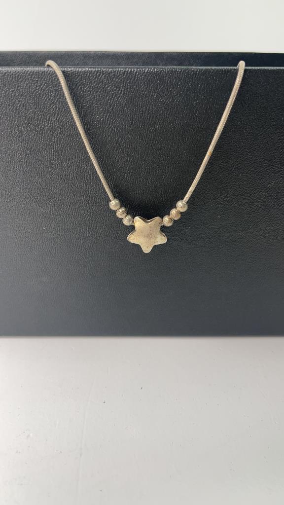 Vintage 925 Silver star rope necklace (1 of 2)