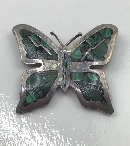 Mexico 925 Silver Enameled Butterfly Pin Brooch (1 of 3)