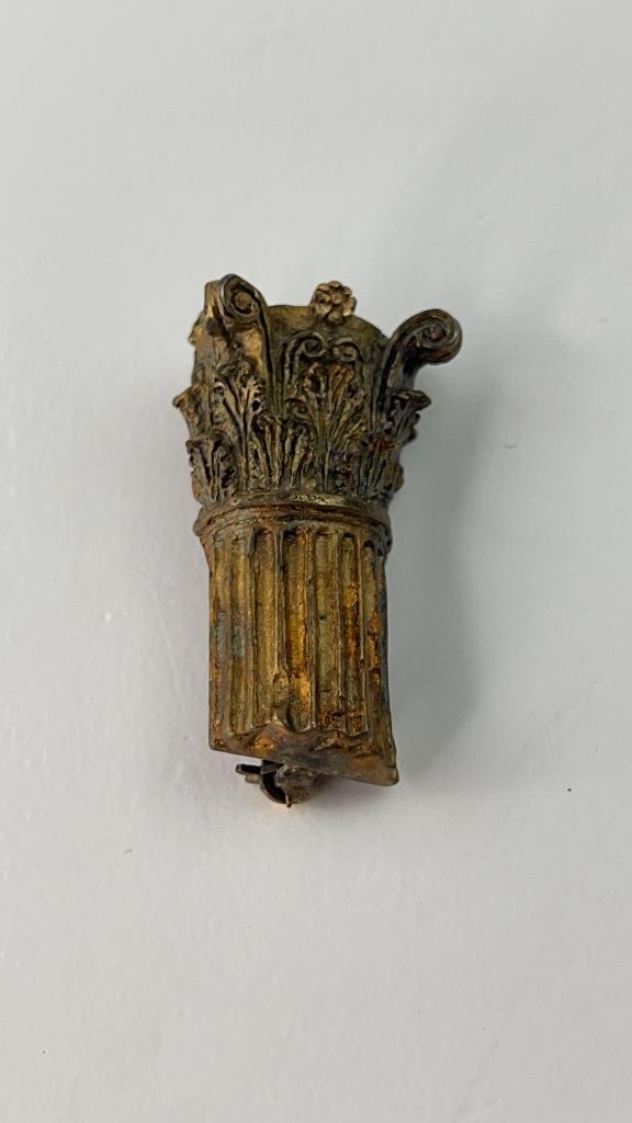 19Th C. 800 Silver gold overlay Roman Greek Brooch (1 of 3)