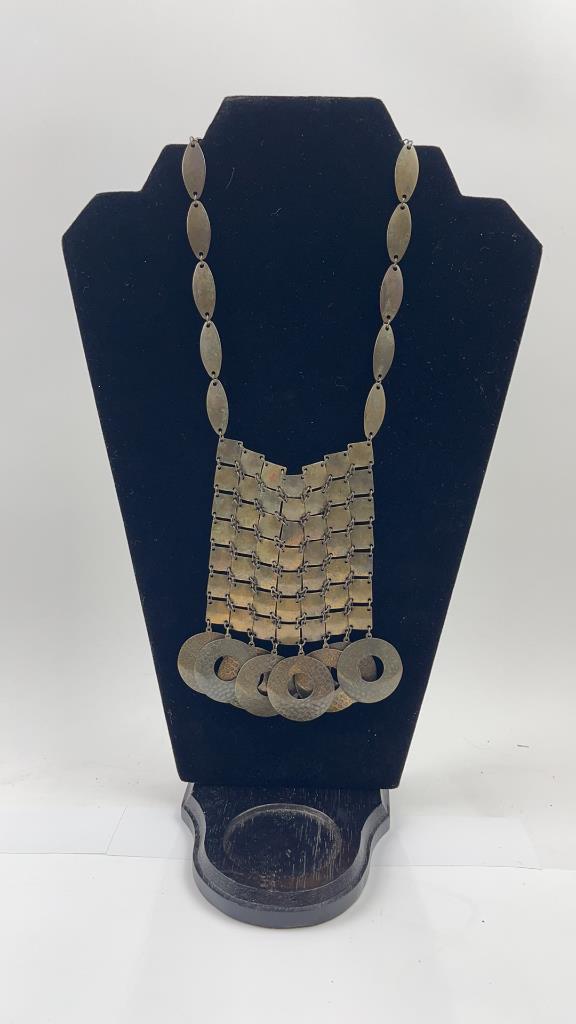 Vintage Designer Hammered Copper Necklace (1 of 4)