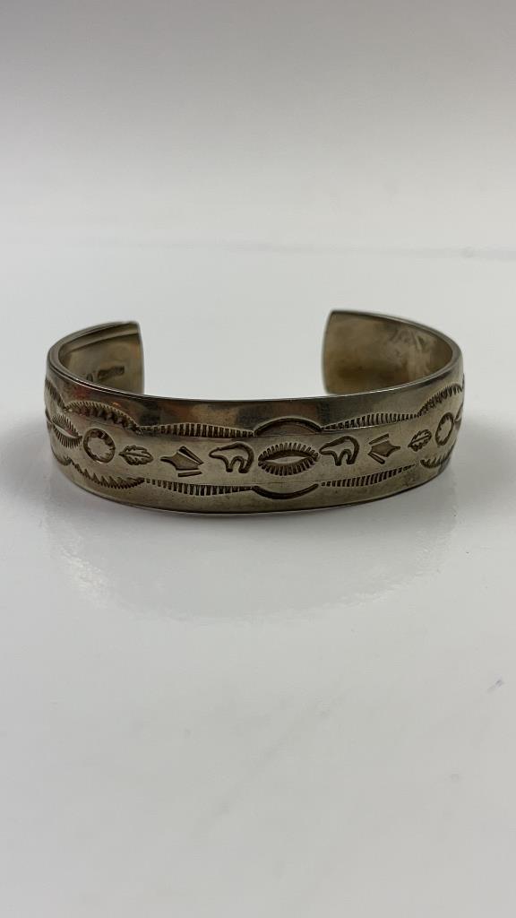 Native American Sterling Silver Cuff Bracelet (1 of 4)