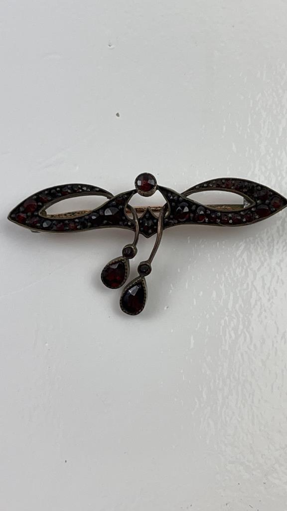 Antique Victorian Faceted Garnet Brooch (1 of 3)