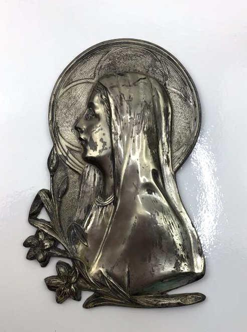 Virgin Mary Madonna Metal Wall Plaque Medallion (1 of 4)