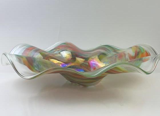 Signed Multi Colored Murano Art Glass Bowl (1 of 7)