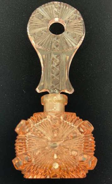 Czech Bohemain Pink Crystal Perfume Bottle (1 of 6)
