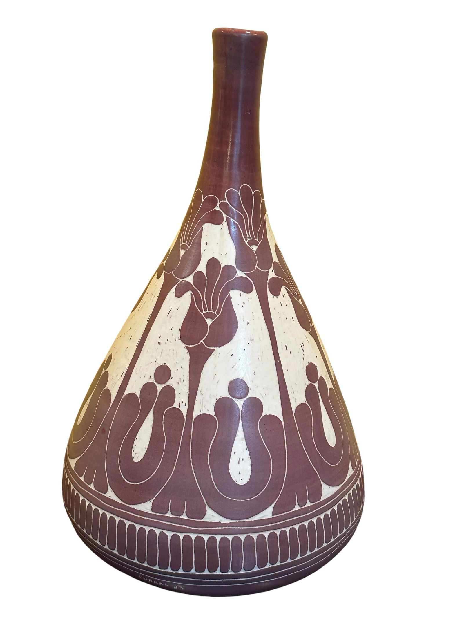 Curras Ceramic Signed Purple and White Vase (1 of 6)