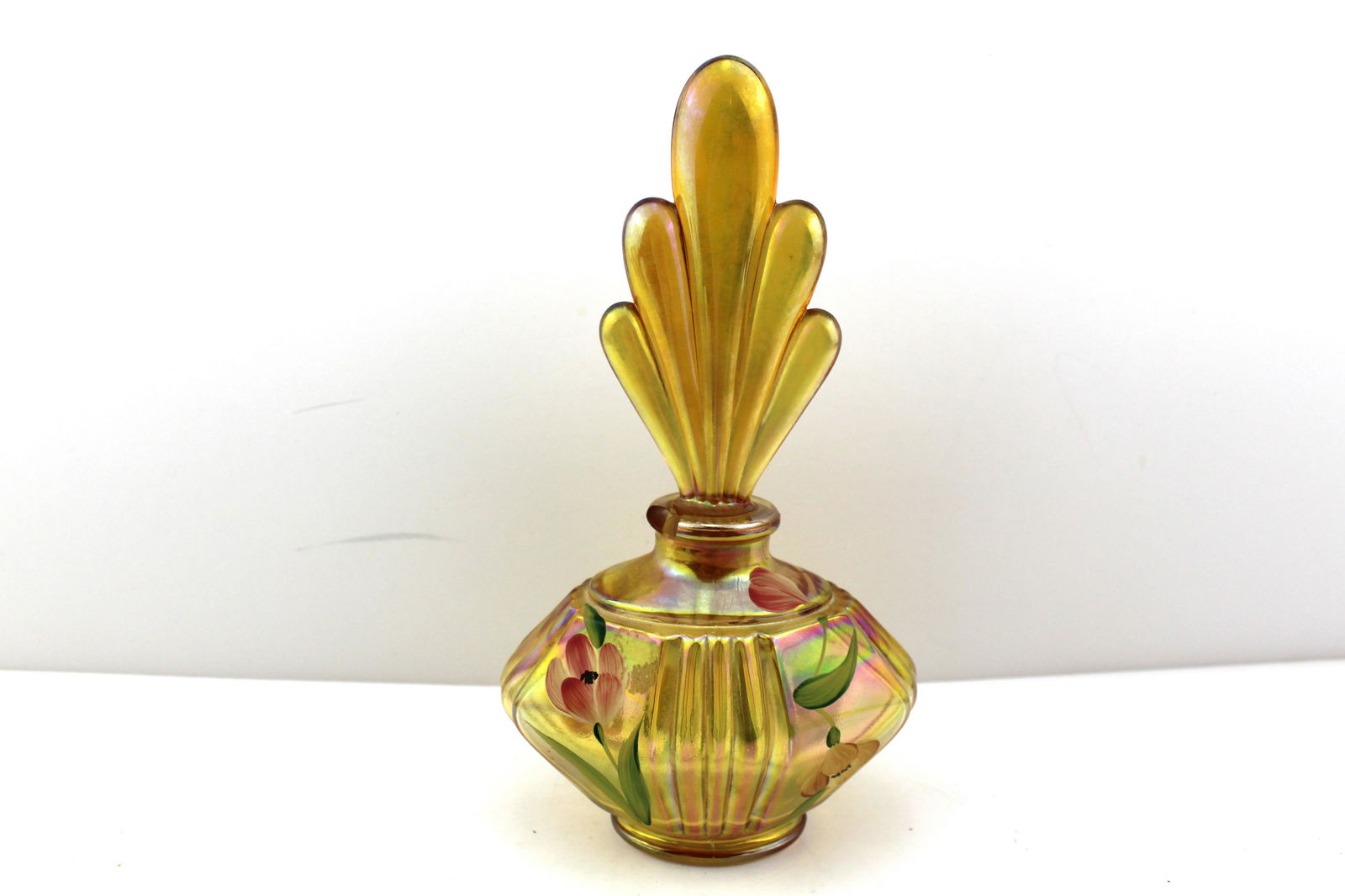 Mystery Artist Hand Painted and Signed Fenton Perfume Bottle (1 of 7)