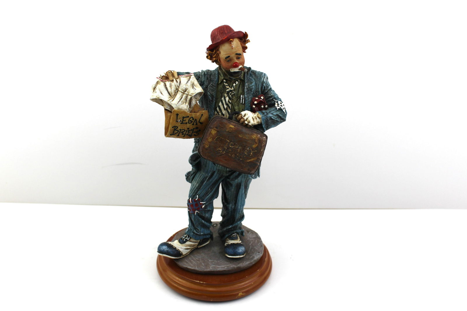 Signed Chuck Oberstein Clowning in America Attorney Clown Statue (1 of 6)