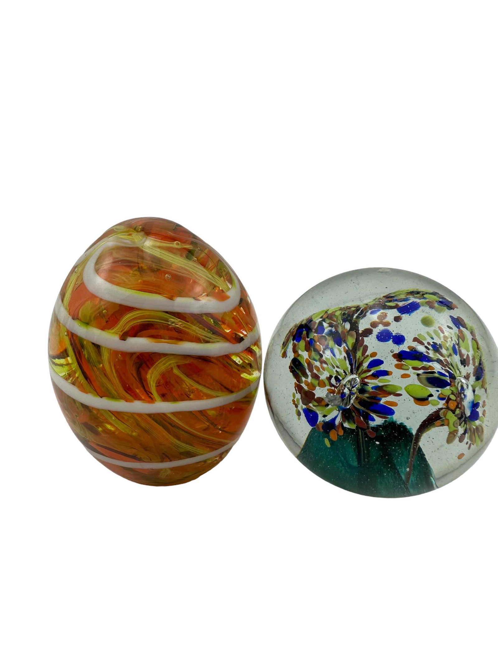 Pair Polish Art Glass Multi Color Paperweight (1 of 5)