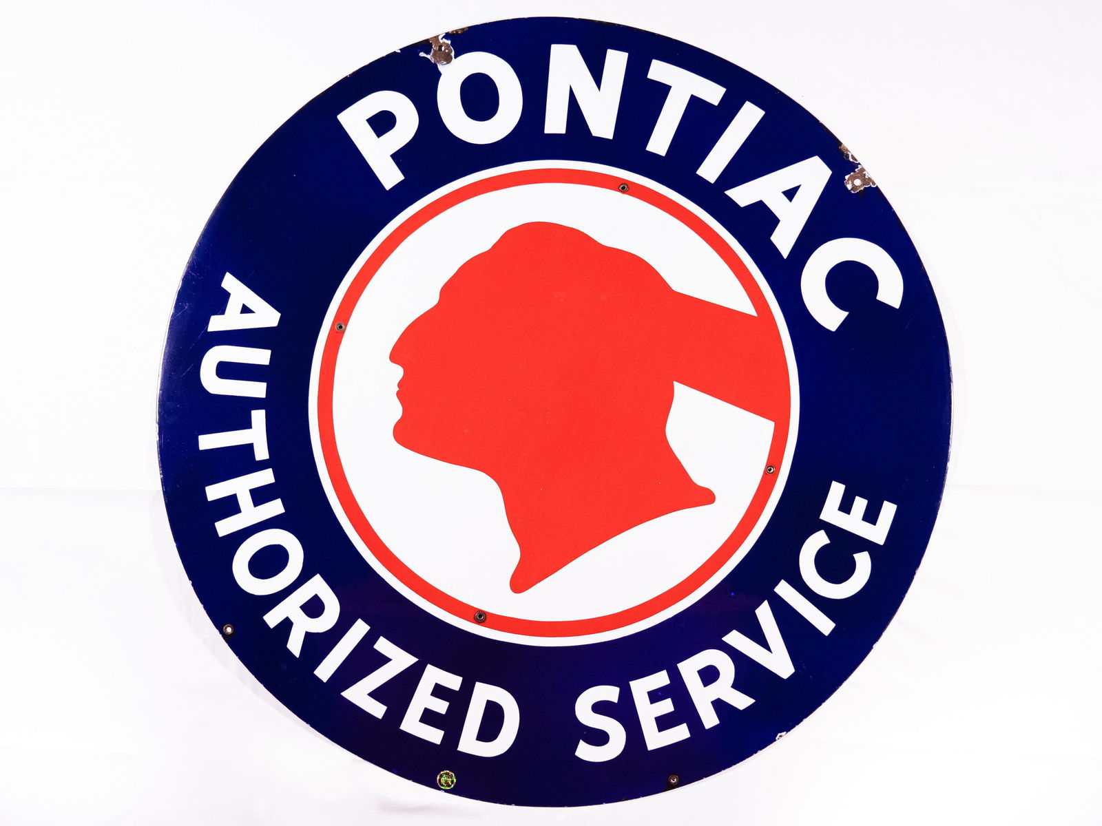 42" Pontiac Authorized Service SS Porcelain Sign TAC 9 (1 of 2)