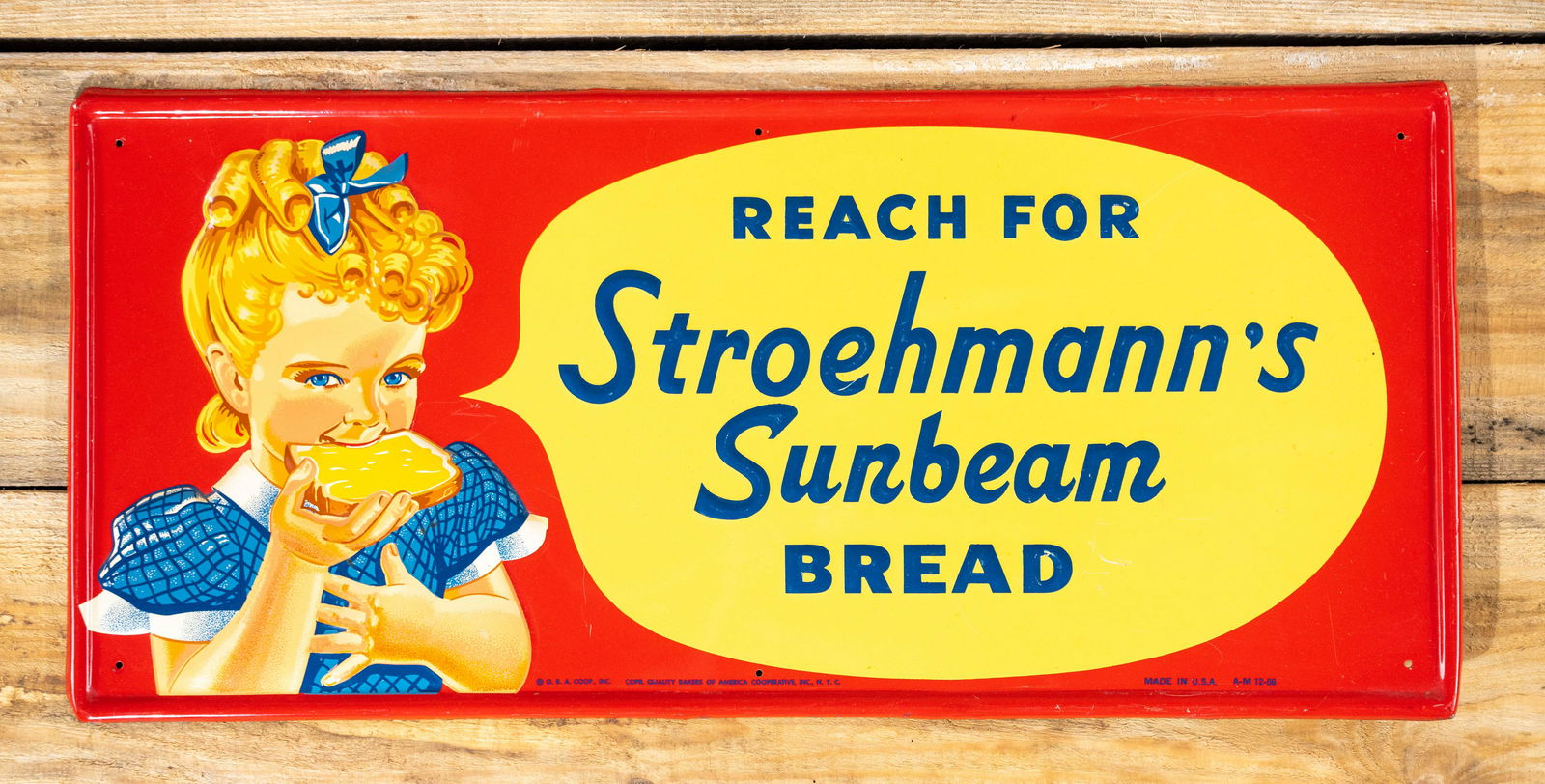 Reach for Stroehmann's Sunbeam Bread SST Metal Sign 8.9 (1 of 2)