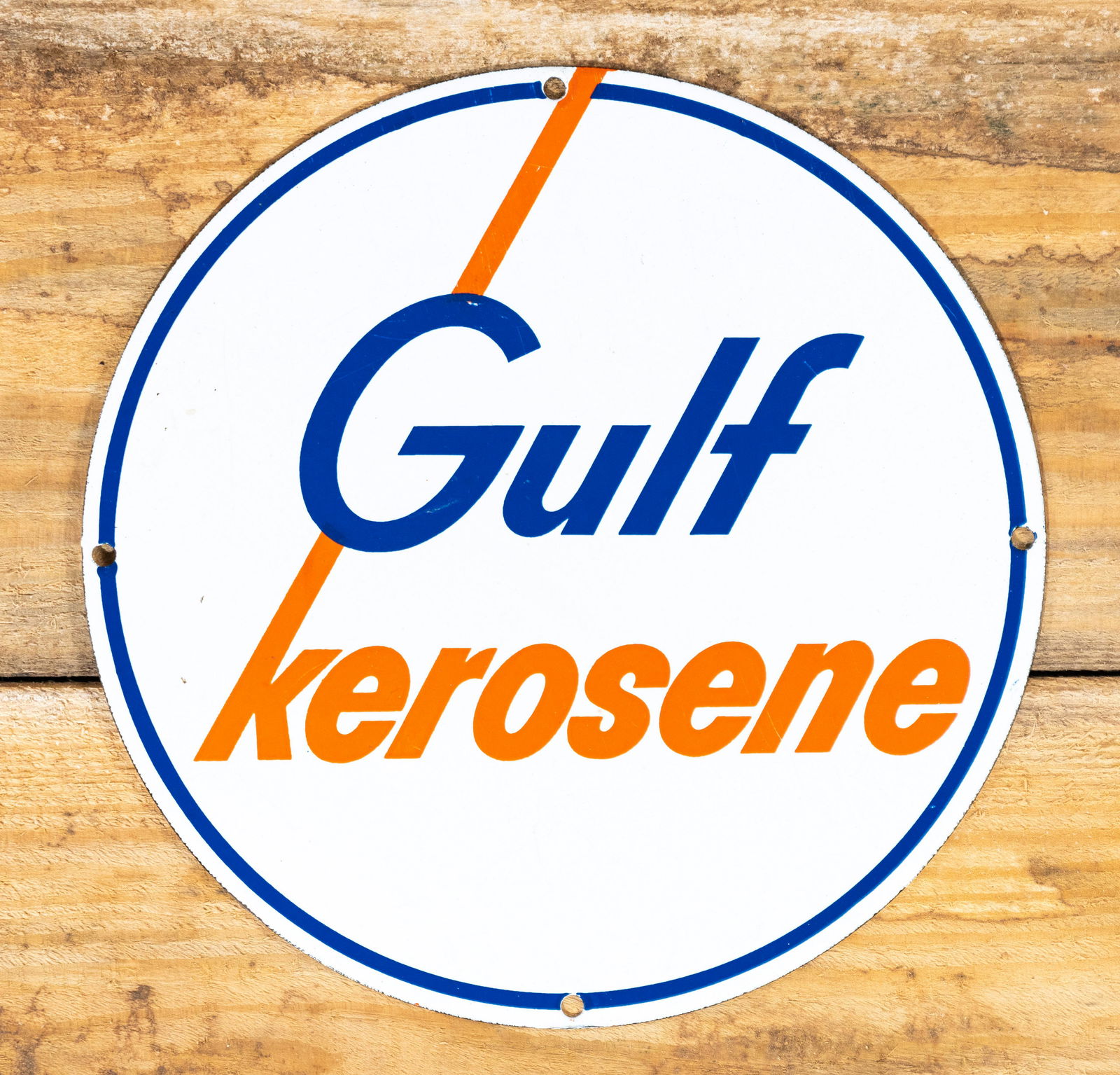 10.5" Gulf Kerosene SS Porcelain Pump Sign TAC 9.5 (1 of 2)