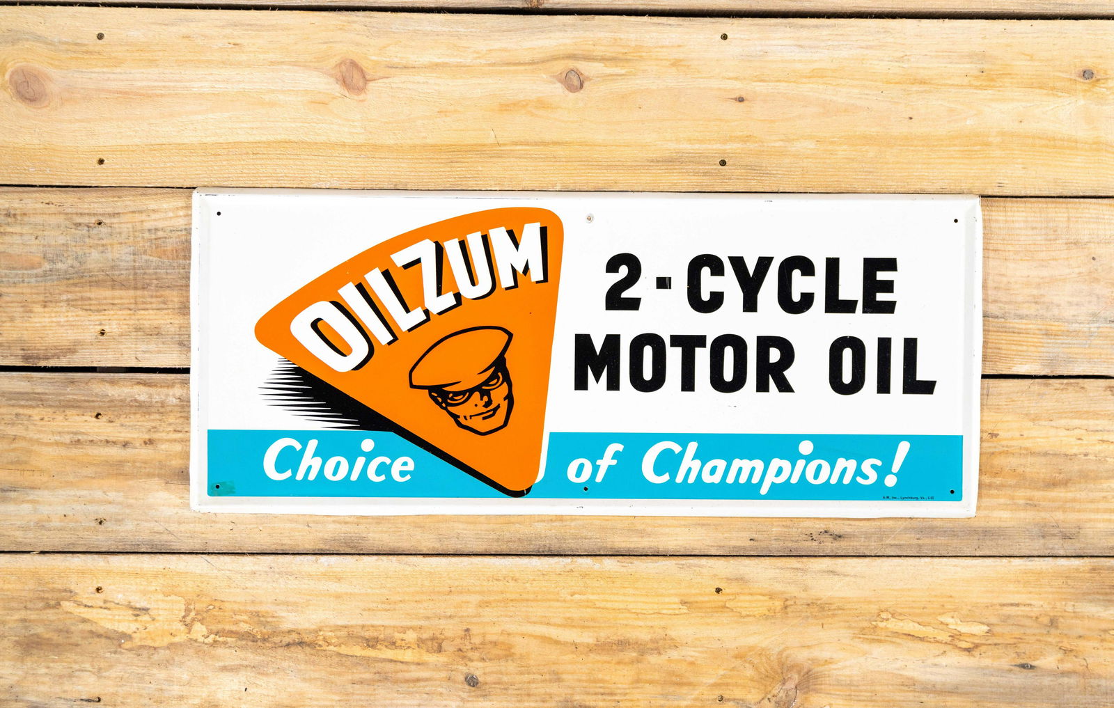 Oilzum 2-Cycle Motor Oil SST Self Framed Metal Sign 9 (1 of 2)