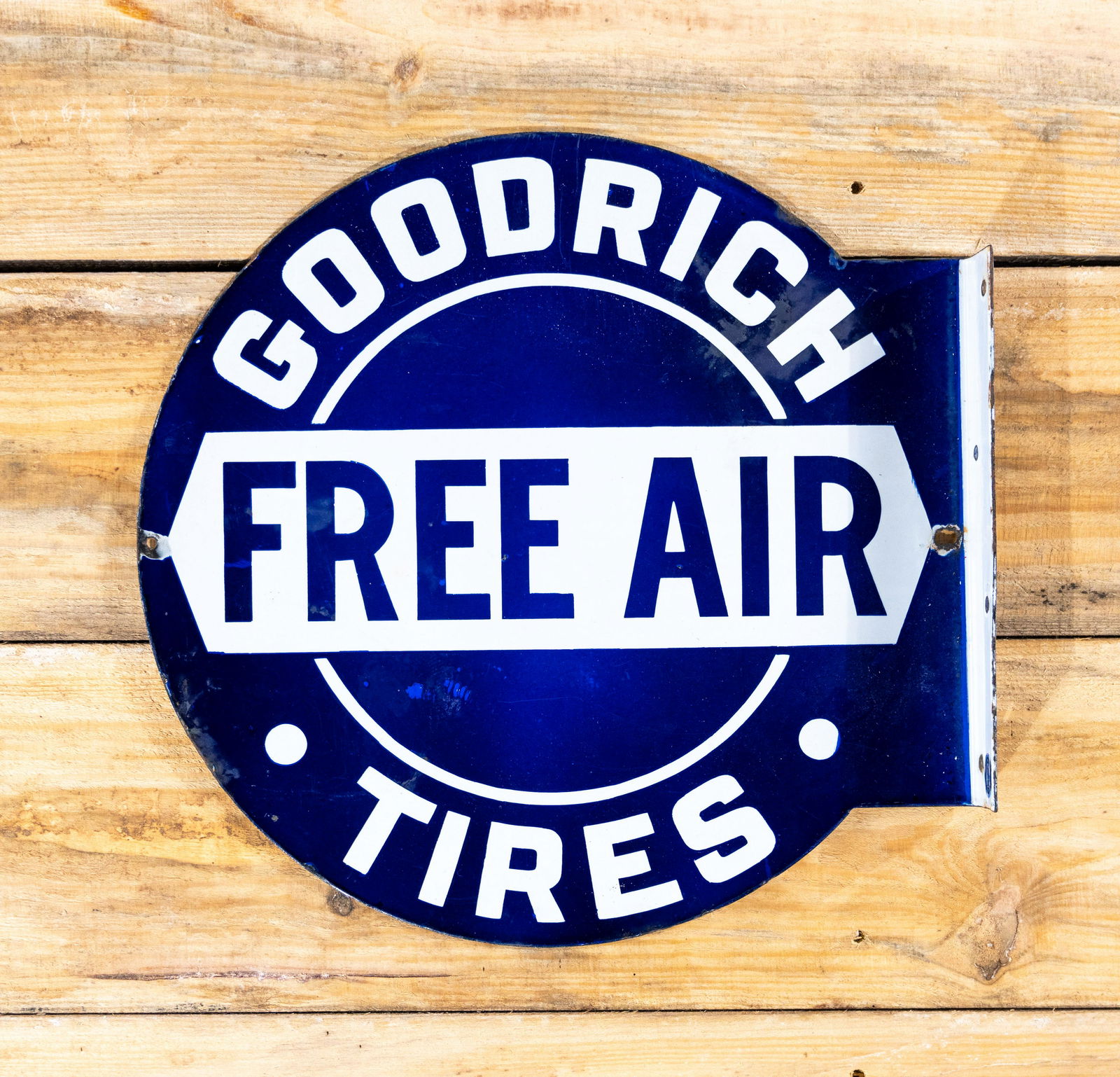Goodrich Tires Free Air Porcelain Flange Sign TAC 8.25 (1 of 3)