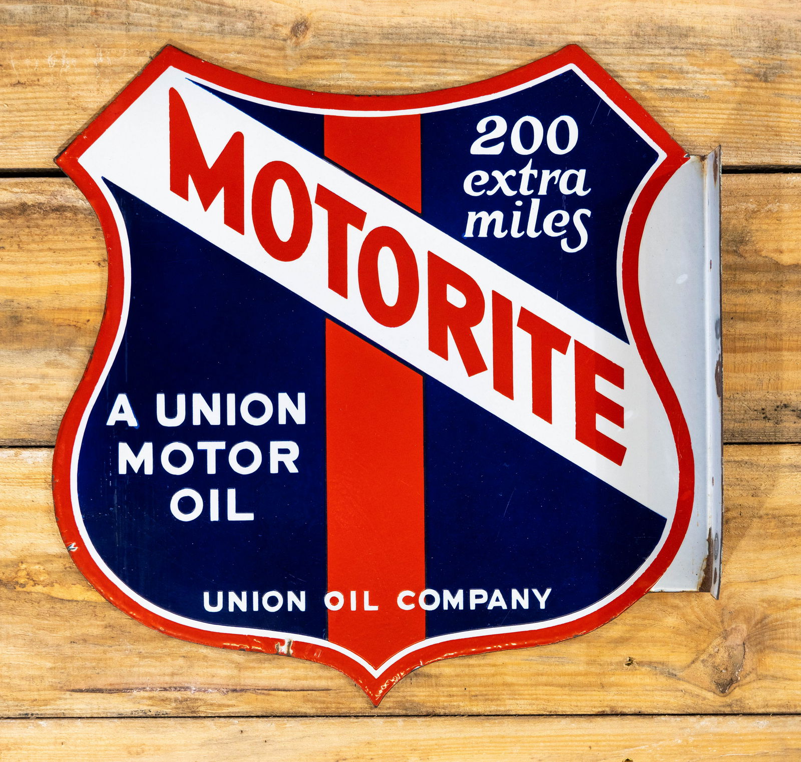 Motorine Union Motor Oil DS Porcelain Flange Sign TAC 9 (1 of 3)
