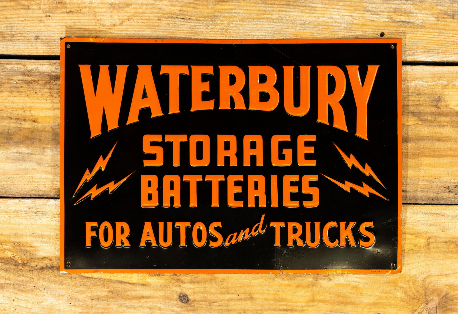 Waterbury Storage Batteries Auto & Trucks Metal Sign 9 (1 of 2)