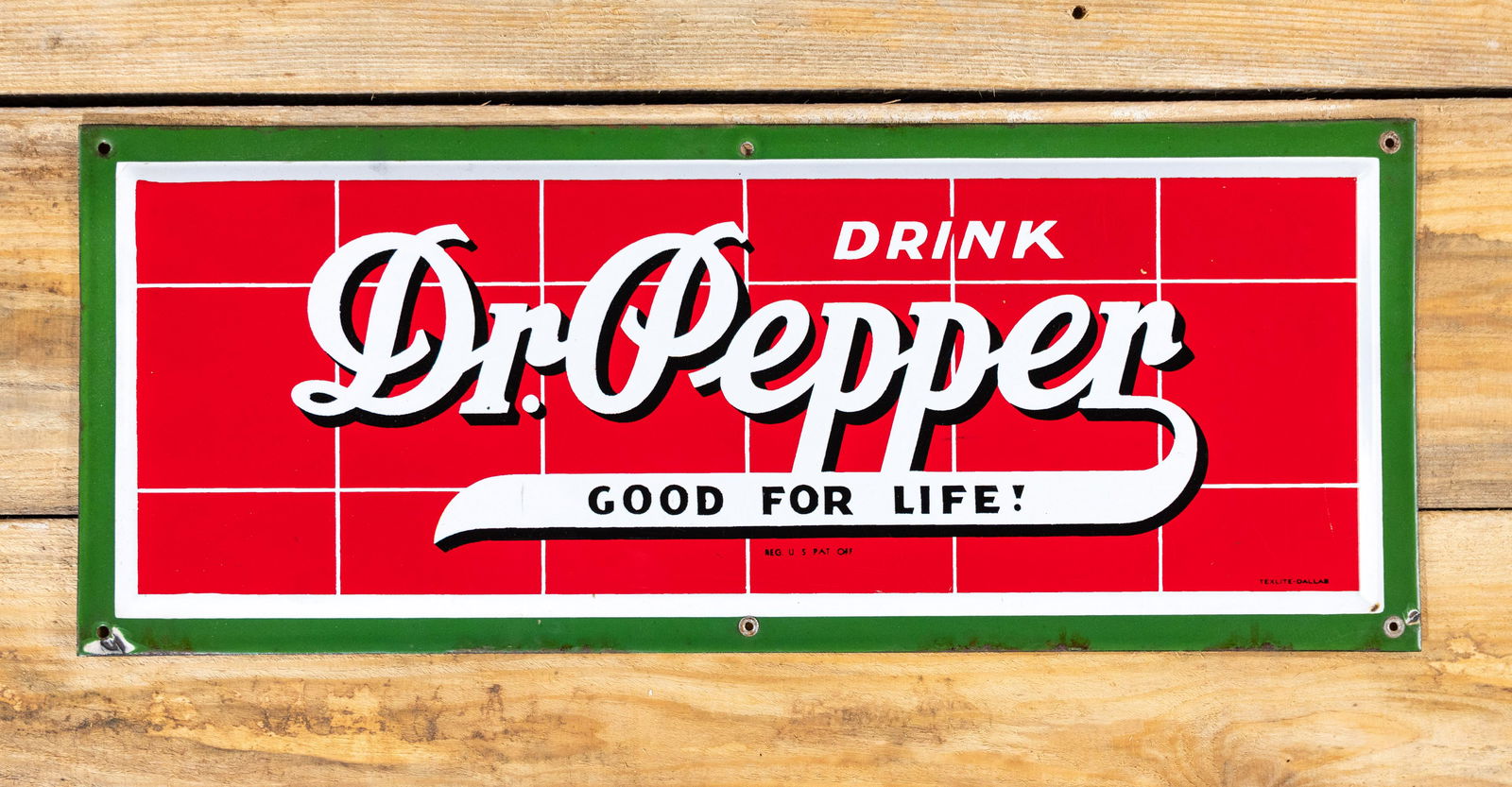 Drink Dr. Pepper Good for Life SS Porcelain Sign 9.25 (1 of 2)