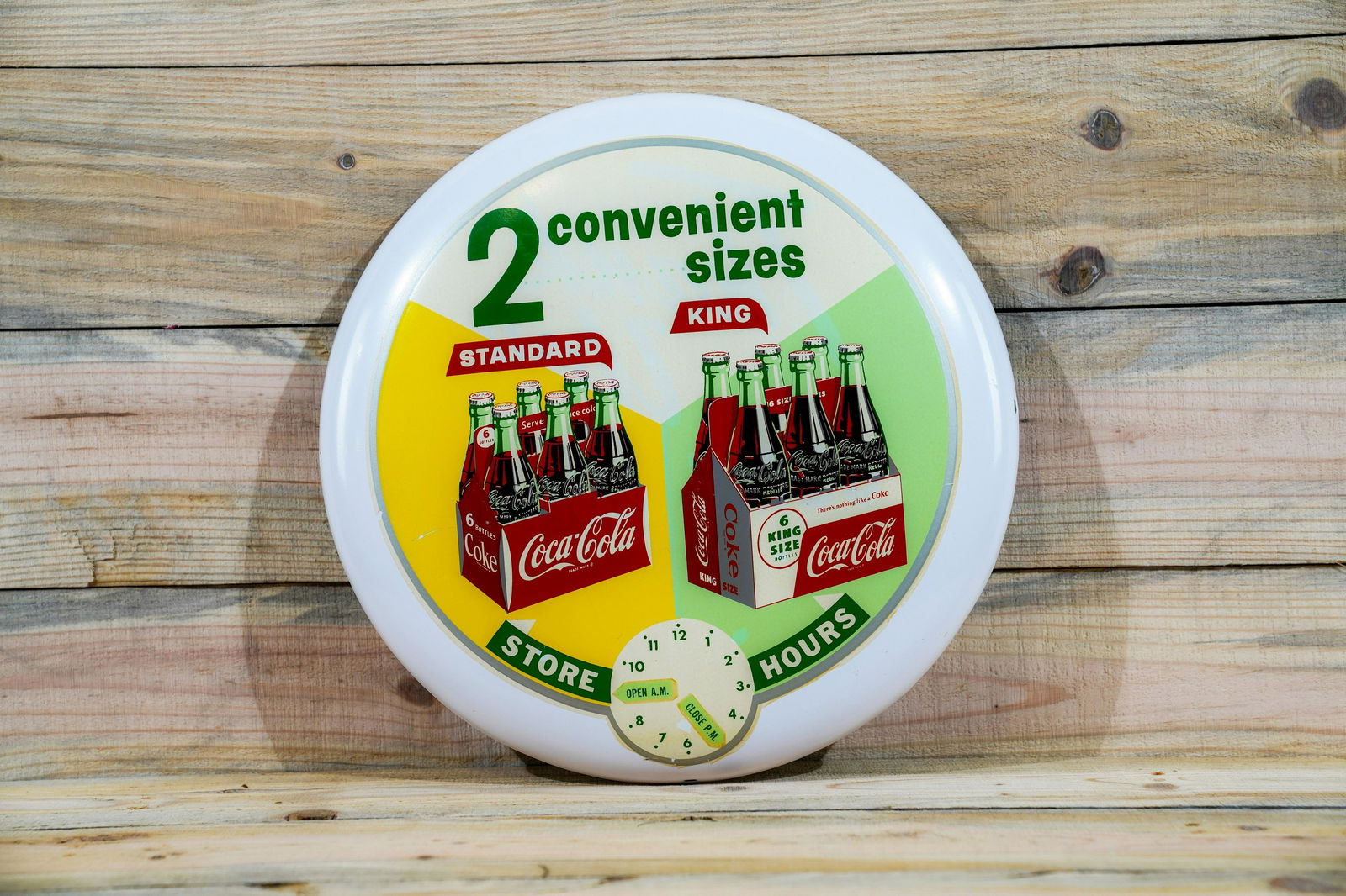 White Coca-Cola Button & Factory Decal Metal Sign TAC 9 (1 of 2)