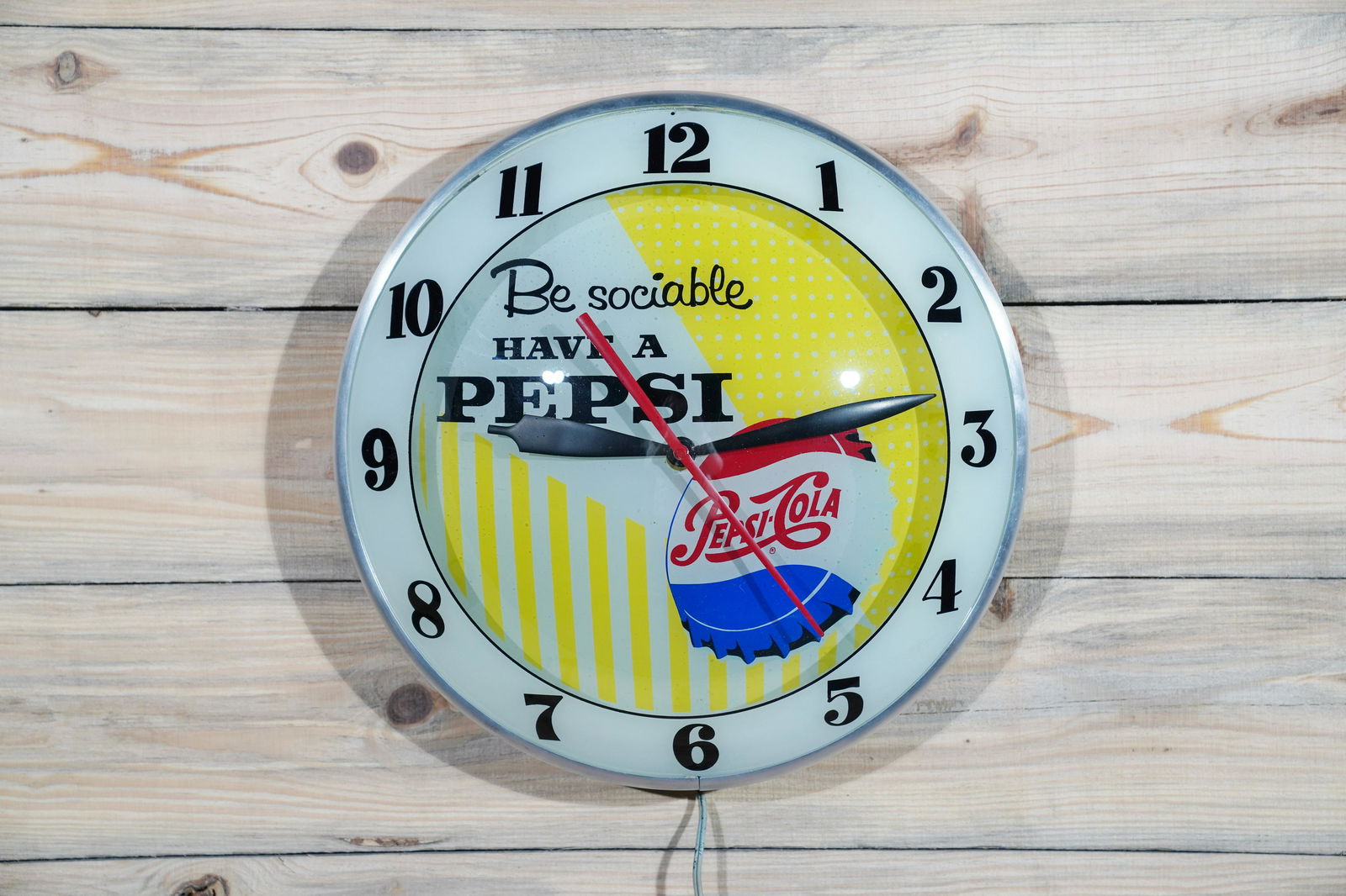 Pepsi-Cola Be Sociable Have a Pepsi Double Bubble Clock (1 of 4)