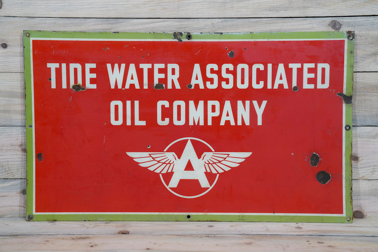Tidewater Associated Oil & Flying A Porcelain Sign 6.75 (1 of 2)