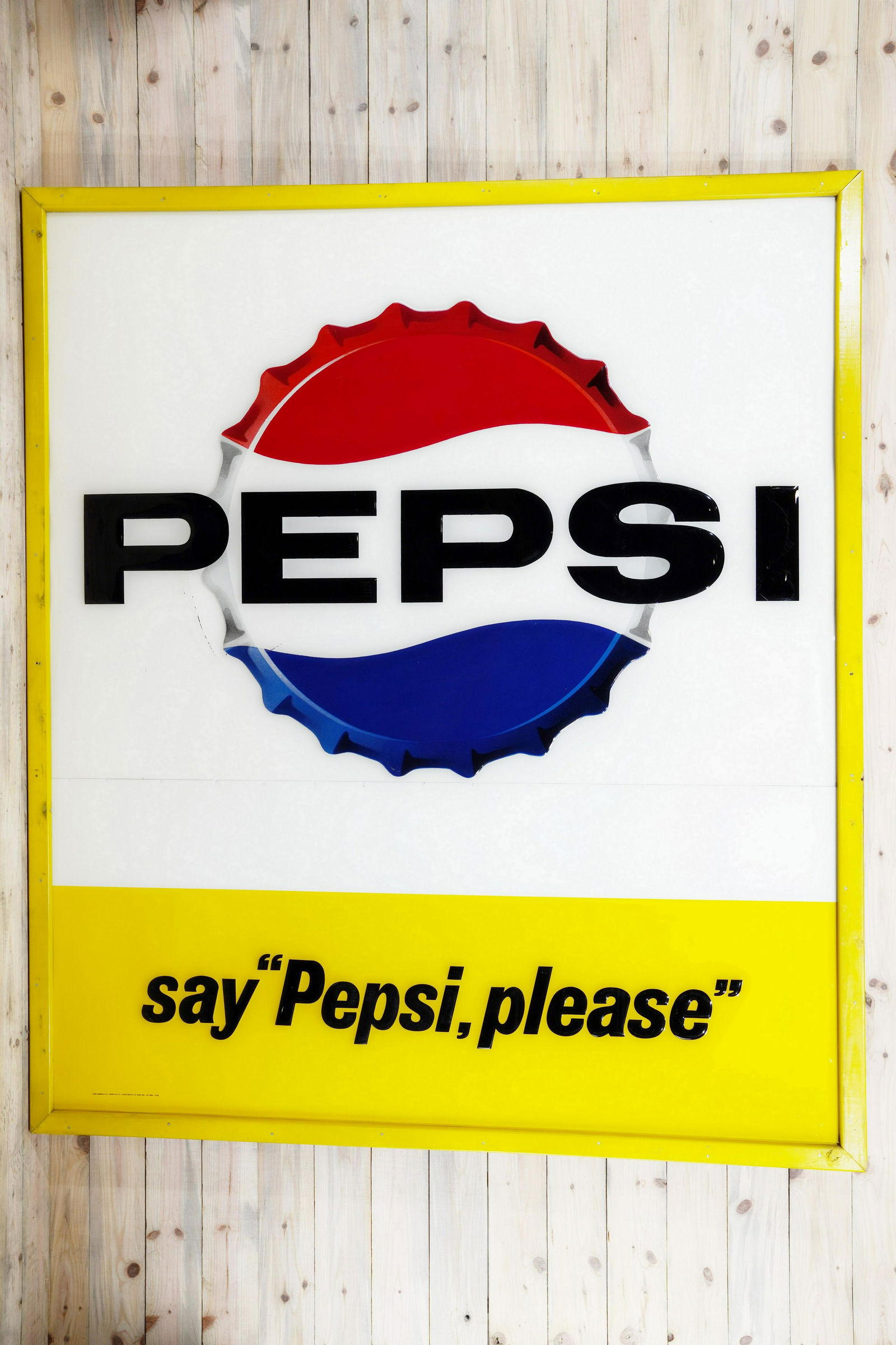 Large Pepsi Say Pepsi Please Metal 2-Piece Sign TAC 9.5 (1 of 2)