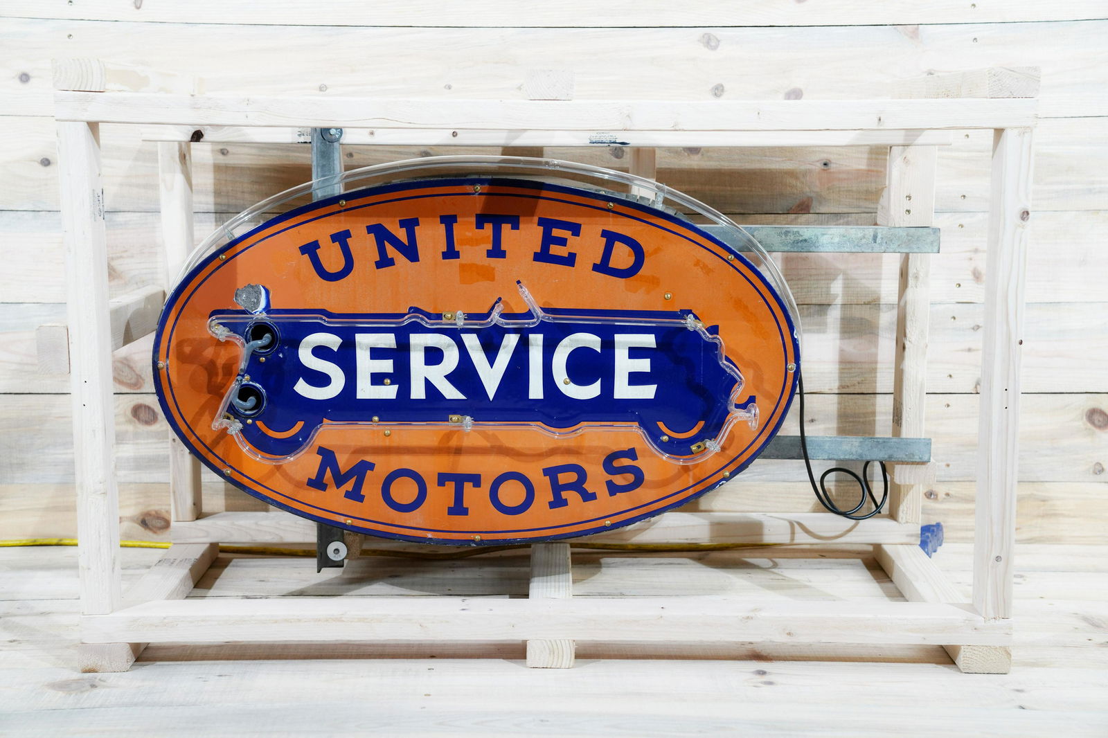 36" United Motors Service SS Porcelain Neon Sign TAC 8 (1 of 3)