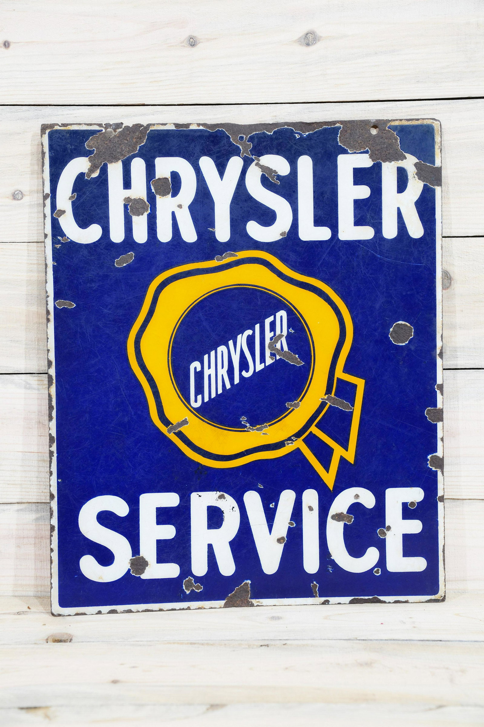 Chrysler Service Ribbon Logo DS Porcelain Sign TAC 6 (1 of 2)
