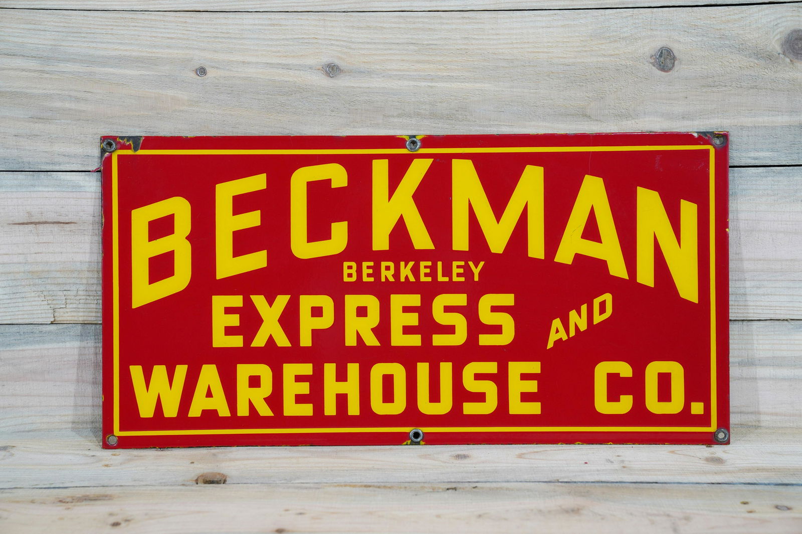 Beckman Express & Warehouse Co SS Porcelain Sign TAC 9 (1 of 2)