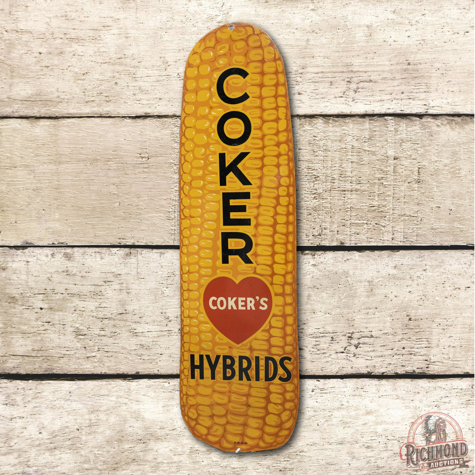 1959 Coker Hybrids Single Sided Tin Sign TAC 9 (1 of 3)