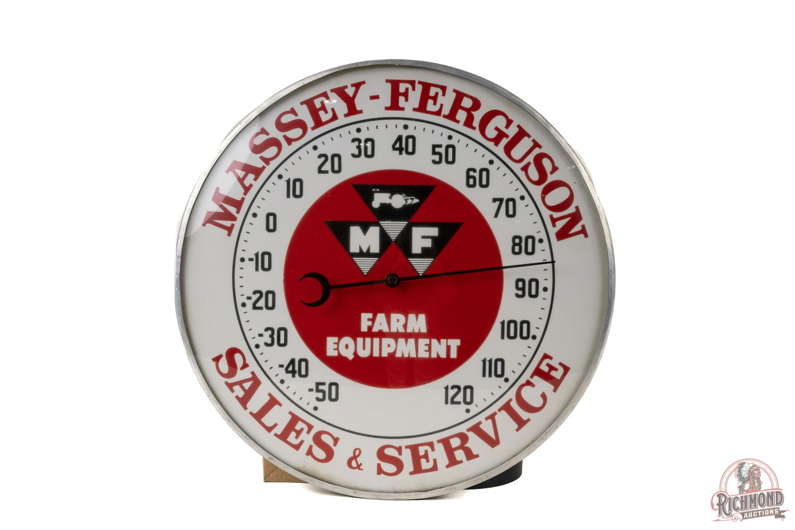 18" Massey-Ferguson Sales & Service Round Thermometer (1 of 2)