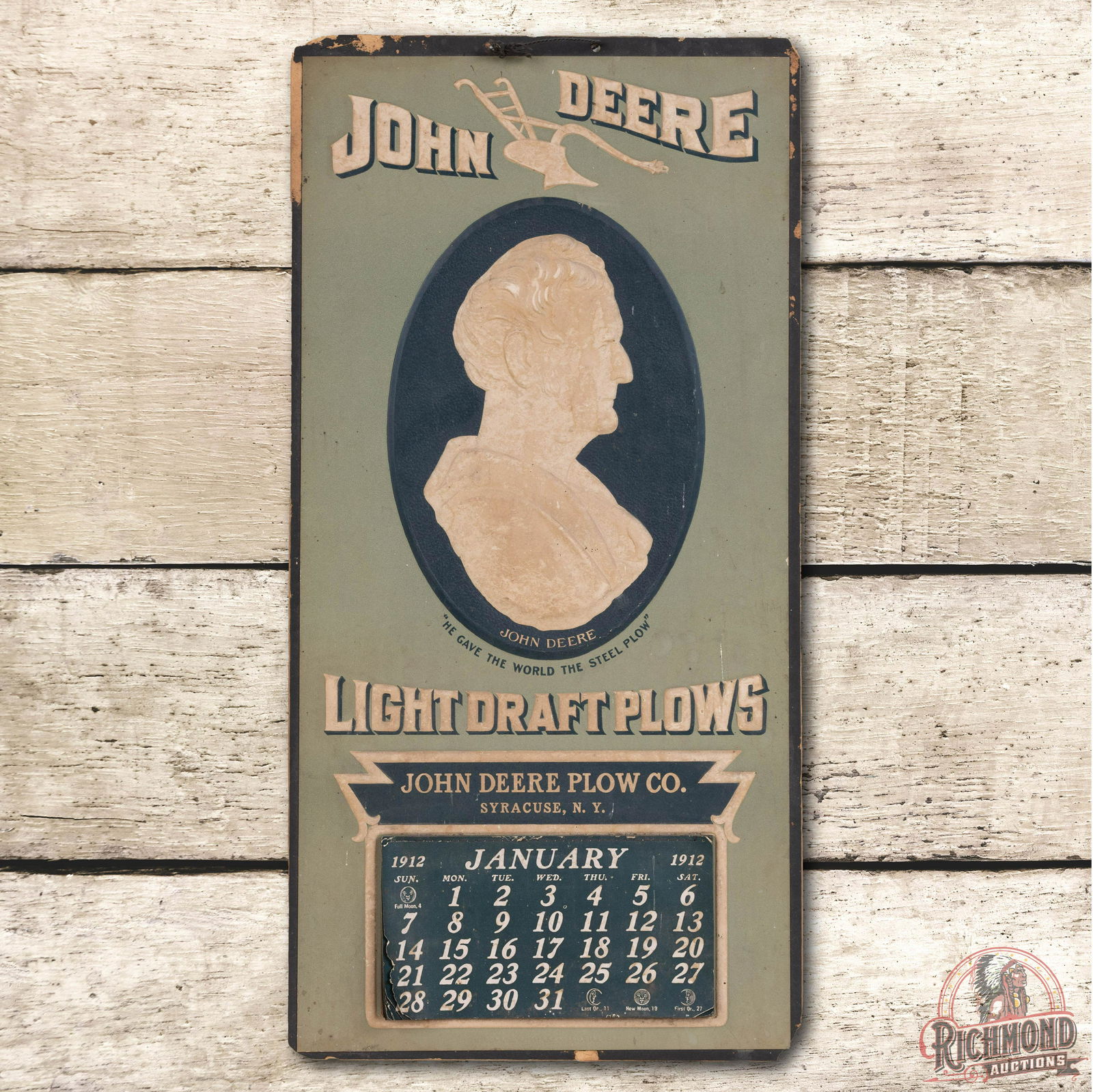 Complete 1912 John Deere Calendar, Self Portrait & Plow (1 of 3)