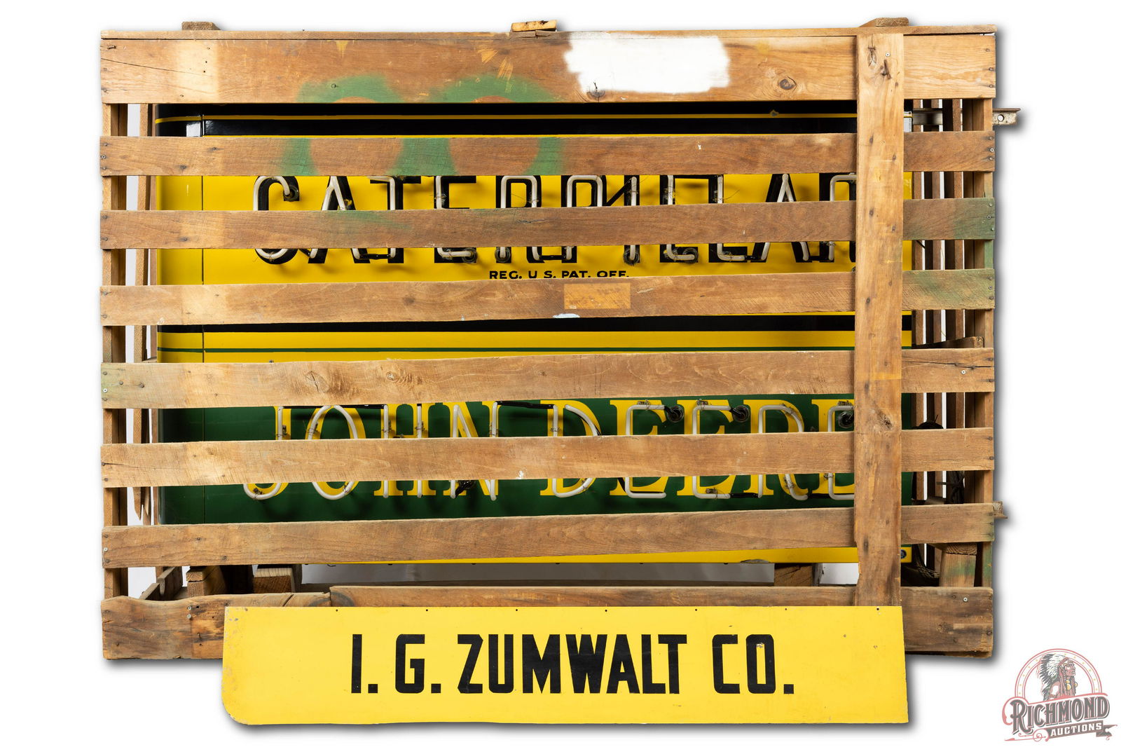 Rare NOS Caterpillar John Deere Porcelain Neon Sign (1 of 11)