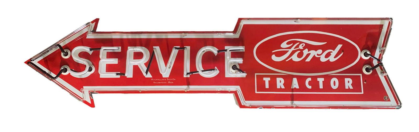 Ford Tractor Service Porcelain Neon Arrow Sign TAC 9 (1 of 10)